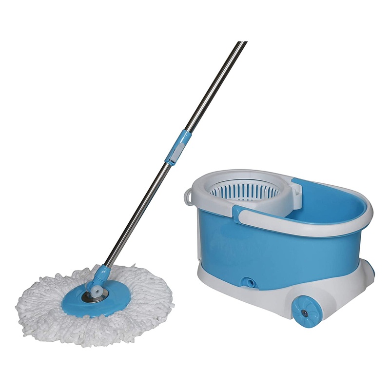 1268  Heavy Duty Microfiber Spin Mop with Plastic Bucket