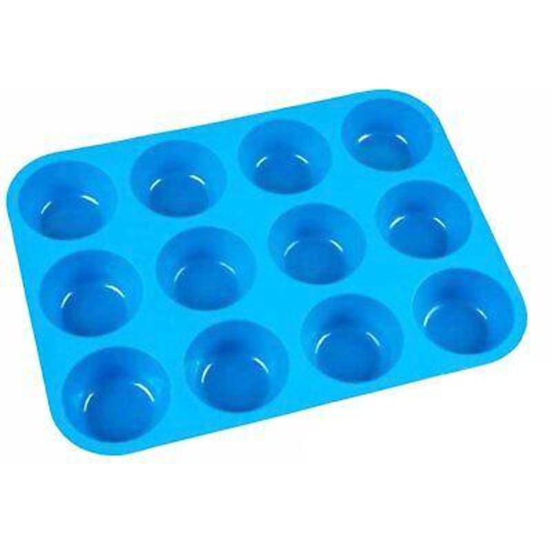 3316 Silicone Cupcake Muffin Mould Microwave Safe Nonstick 12 Cups Muffin Pan Chocolate Baking Tray for House and Bakery  25.6×19.1 inch (Multicolor)