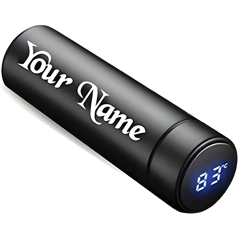 0726 Customized/Personalized Stainless Steel Smart Water Bottle with Smart LCD Temperature Touch | Gifting Custom Name Water Bottle | Gifts for Boyfriend/Girlfriend/Employee | 500ML