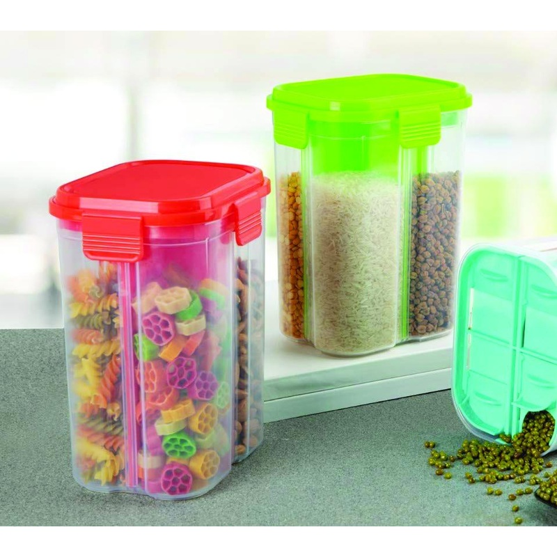 0763 Transparent 4 Section Storage Dispenser (2000 ml)