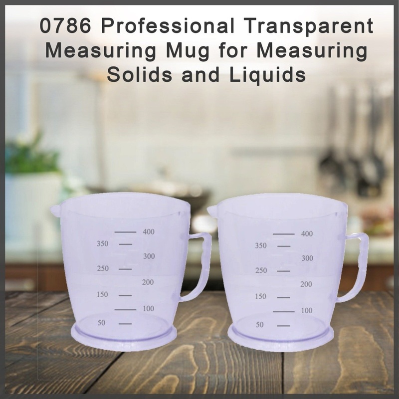 0786 Professional Transparent Measuring Mug for Measuring Solids and Liquids – Pack of 2