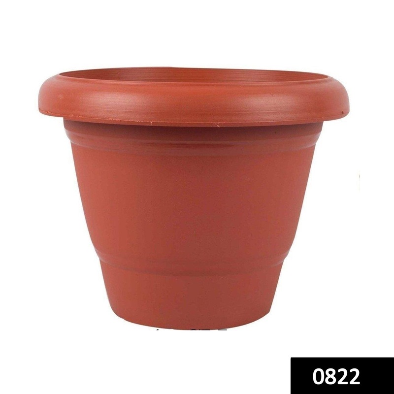 0822 Garden Heavy Plastic Planter Pot/Gamla  (Brown, Pack of 1)