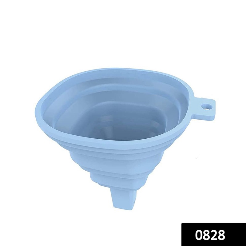 0828 Flexible Silicone Foldable Kitchen Funnel for Liquid/Powder Transfer Hopper Food (Small)