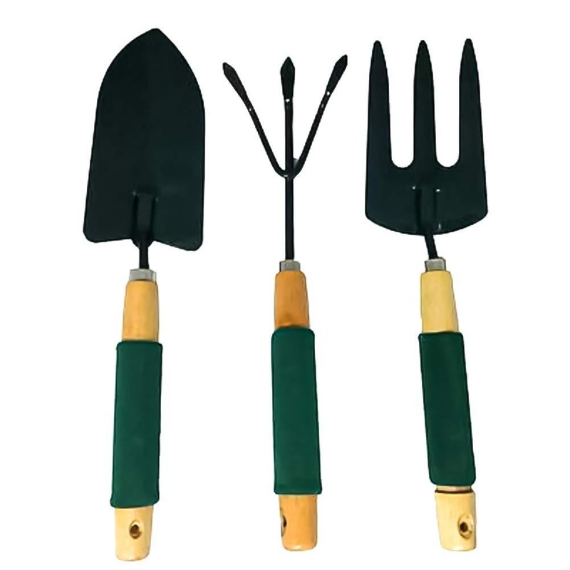 1505 Gardening Tool Wood Handle Cultivator Trowel Forks Tool Set (3 pack)