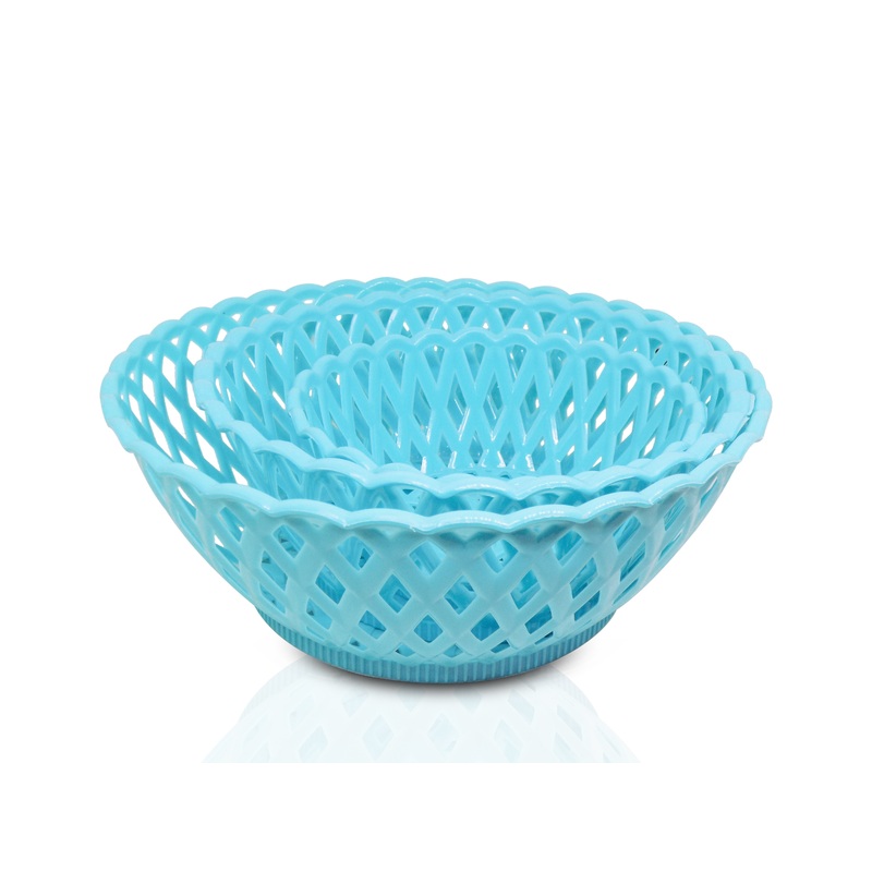 2088 Multipurpose Round Storage Plastic Basket Tray (3pcs)