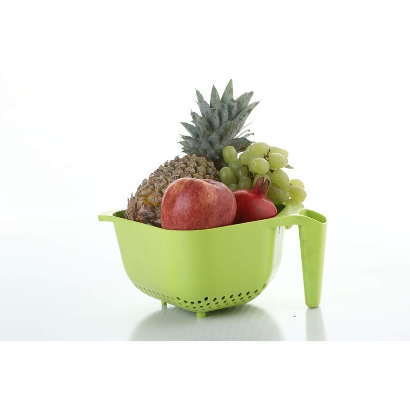 2097 Vegetables and Rice Plastic Washing Bowl with Handle