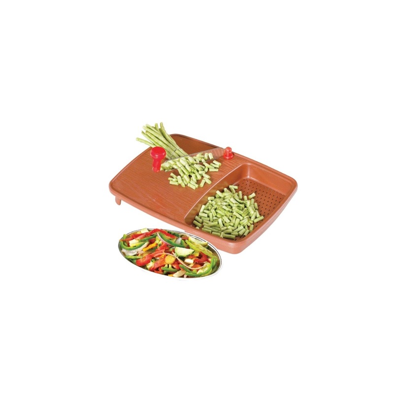 2103 Thick Plastic Kitchen Chopping Cutting Slicing Tray with Holder