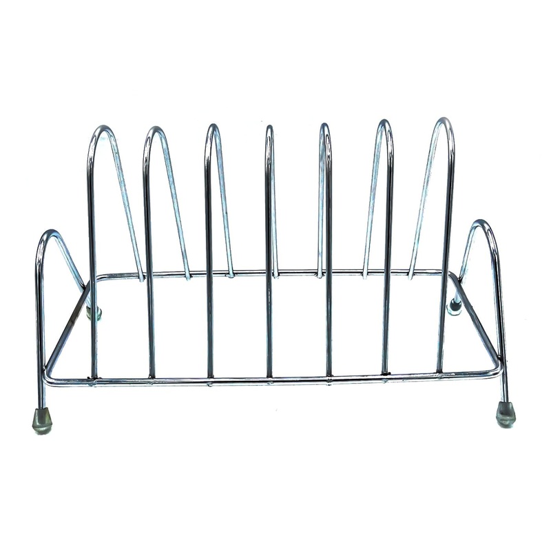 2135 Stainless Steel Square Plate Rack Stand Holder for Kitchen