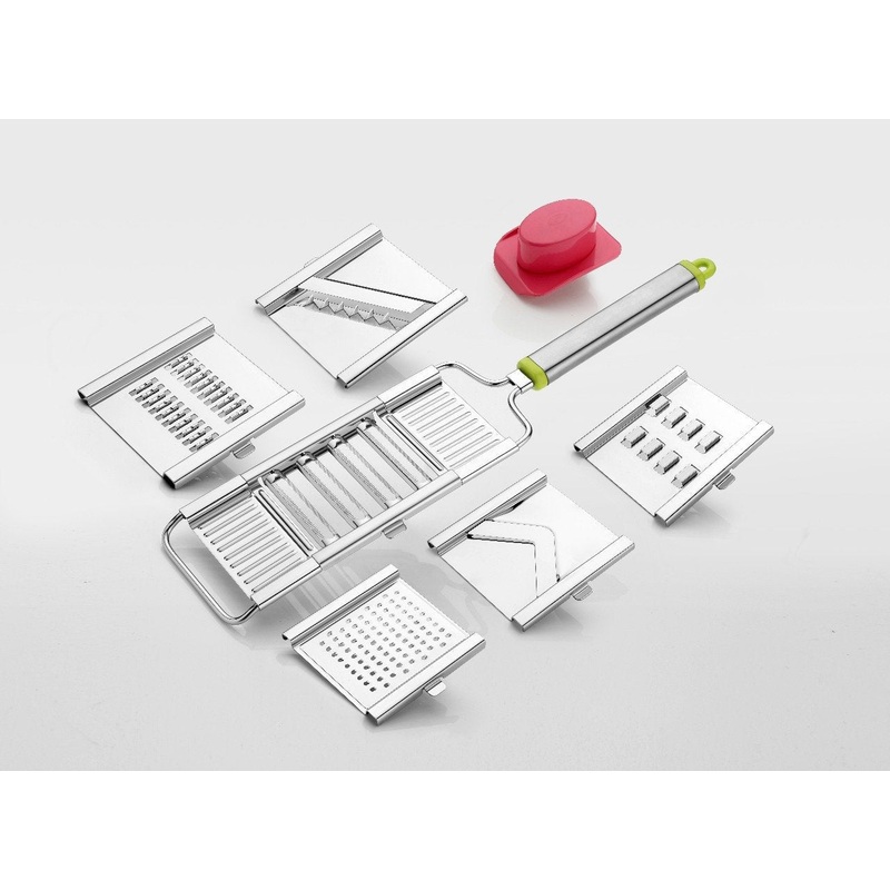 2142 6 in 1 Stainless Steel Kitchen Chips Chopper Cutter Slicer and Grater with Handle