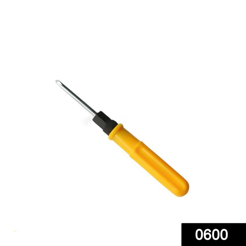 0600 Mini Pocket Size 2 in 1 Slotted Cross Head Double Sided Flat Magnetic Screwdriver with PVC Plastic Coated Handle