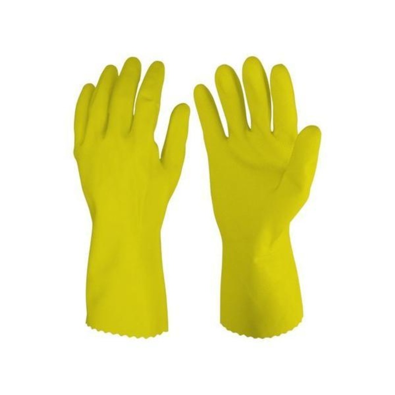0652 – Cut Glove Reusable Rubber Hand Gloves (Yellow) – 1 pc