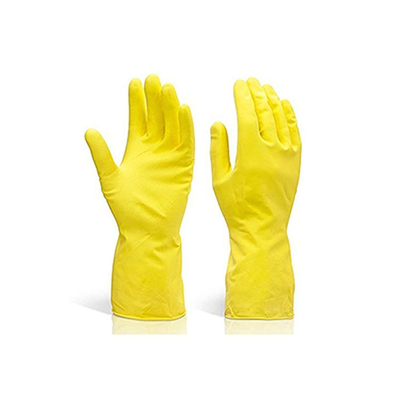 0662 – Flock line Reusable Rubber Hand Gloves (Yellow 2 tone) – 1pc