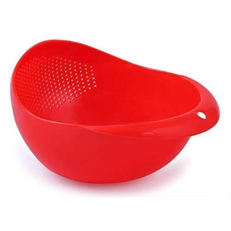081A Multi-Function with Integrated Colander Mixing Bowl Washing Rice, Vegetable and Fruits Drainer Bowl-Size: 21x17x8.5cm