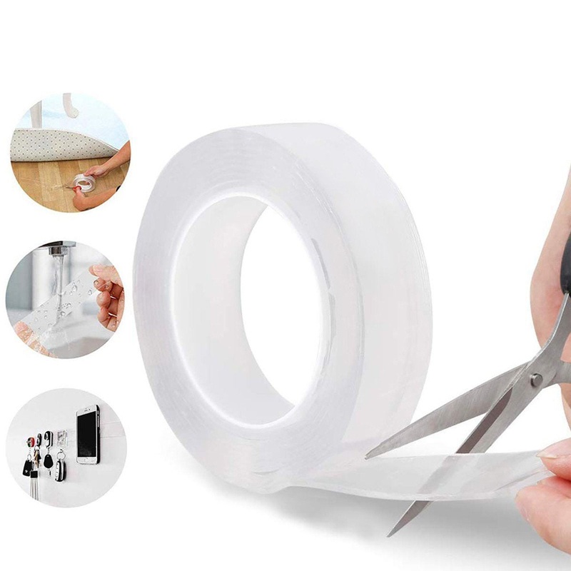 0881  Double Sided Nano Adhesive Tape, 5 meter Washable Traceless Nano Gel Tape, Multipurpose