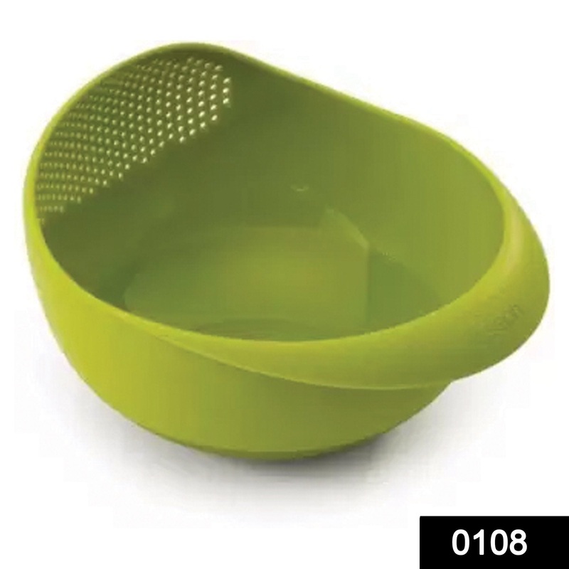 108 Kitchen Plastic big Rice Bowl Strainer Perfect Size for Storing and Straining