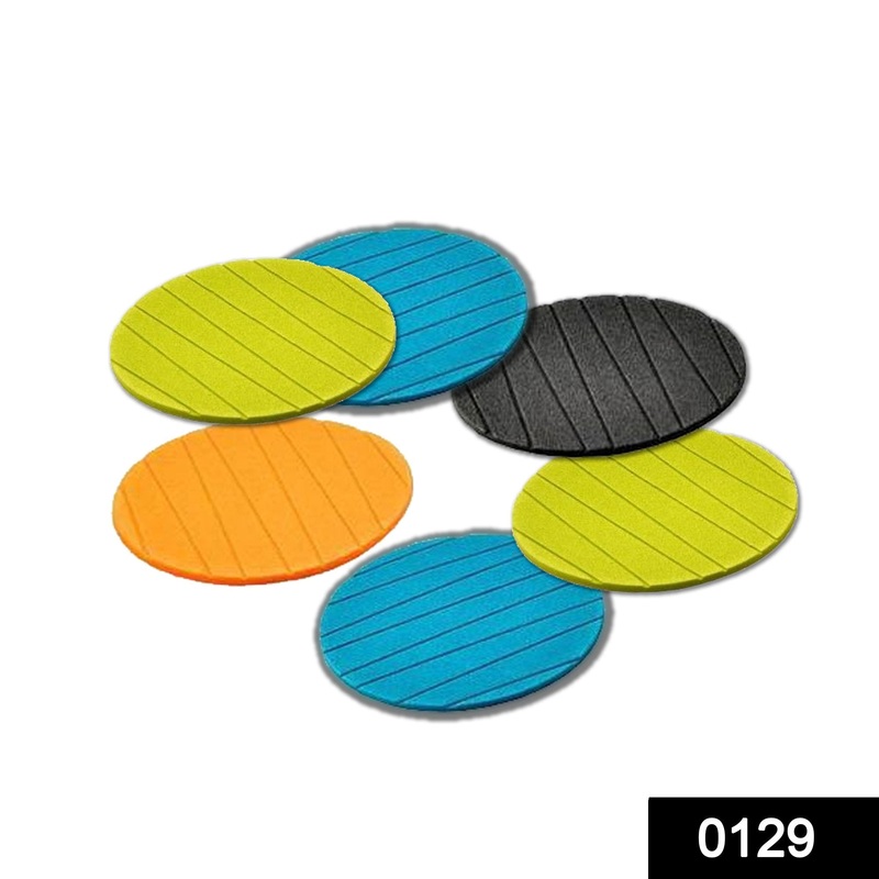 129 6 pcs Useful Round Shape Plain Silicone Cup Mat Coaster Drinking Tea Coffee Mug Wine Mat for Home