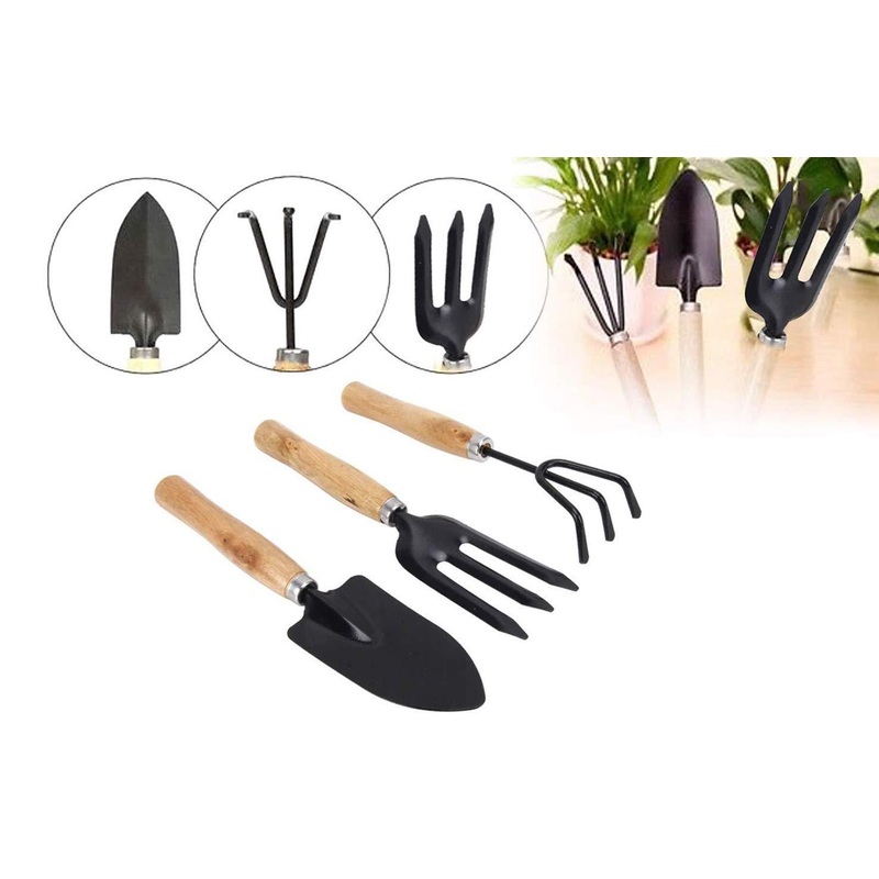 542 Gardening Tools – Hand Cultivator, Small Trowel, Garden Fork (Set of 3)