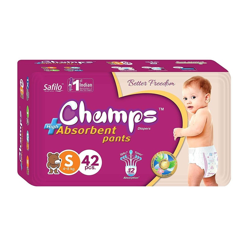 950 Premium Champs High Absorbent Pant Style Diaper Small Size, 42 Pieces (950_Small_42)