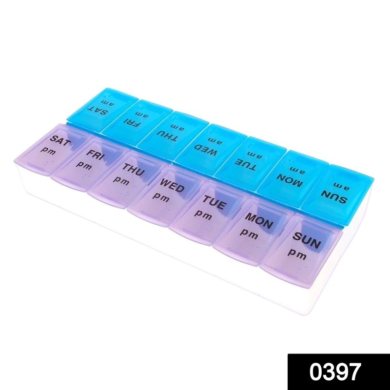 0397 Tablet Pill Organizer Box With Snap Lids