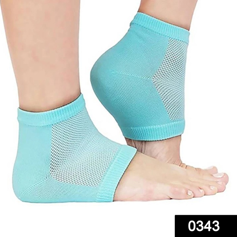 343 Heel Pain Relief Silicone Gel Heel Socks (Multicolor)