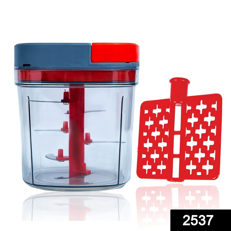 2537 Manual Compact Hand Held Vegetable Chopper/Slicer (1Ltr)