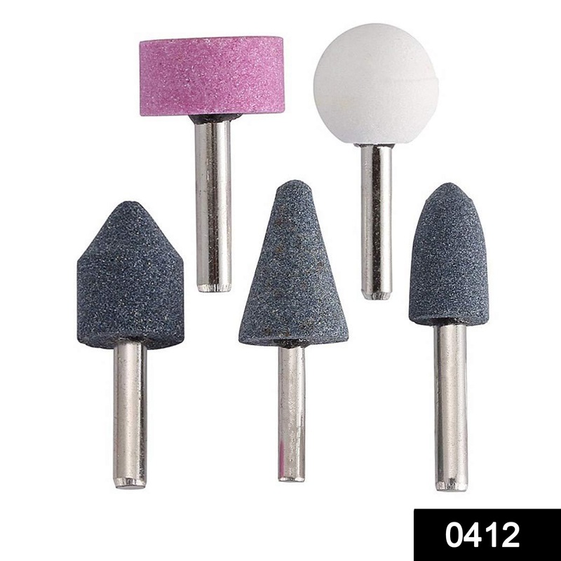 412 -5 Pcs Shank Abrasive Mounted Stone (Multicolour)