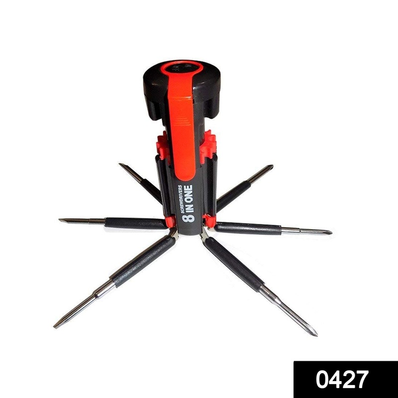 8 in 1 Multi-Function Screwdriver Kit with LED Portable Torch
