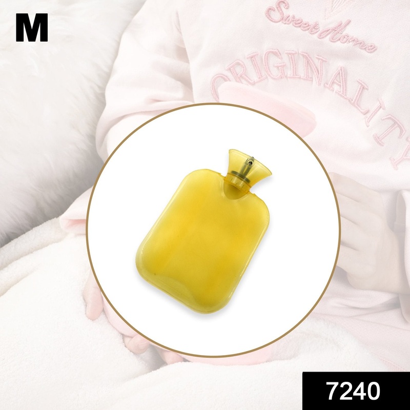 7240 Transparent Personal Care Rubber Hot Water Heating Pad Bag for Pain Relief (Medium)