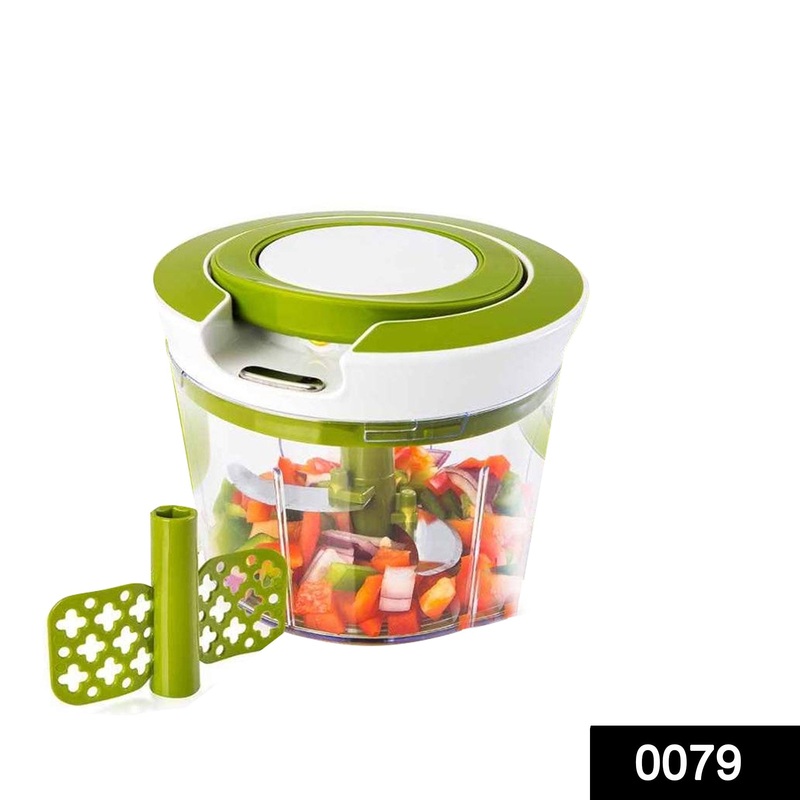0079 Manual 2 in 1 Handy smart chopper for Vegetable Fruits Nuts Onions Chopper Blender Mixer Food Processor (750 ml)