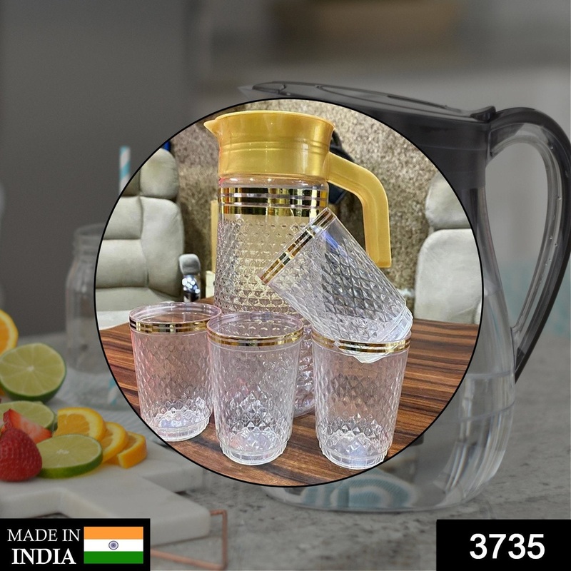 3735 Transparent Unbreakable Lemon Juice Jug Set