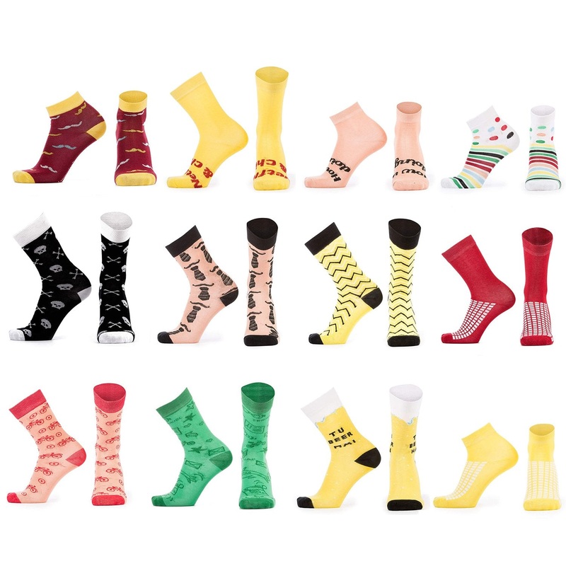 7349 Men’s Pattern Dress Funky Fun Colorful Crew Socks 12 Assorted Patterns