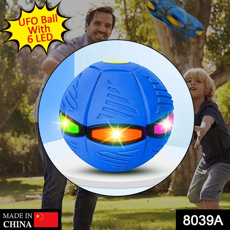 8039A Flying Soccer Magic Ball Frisbee Deformation UFO Football Flat Throw Disc with 6 LED Light