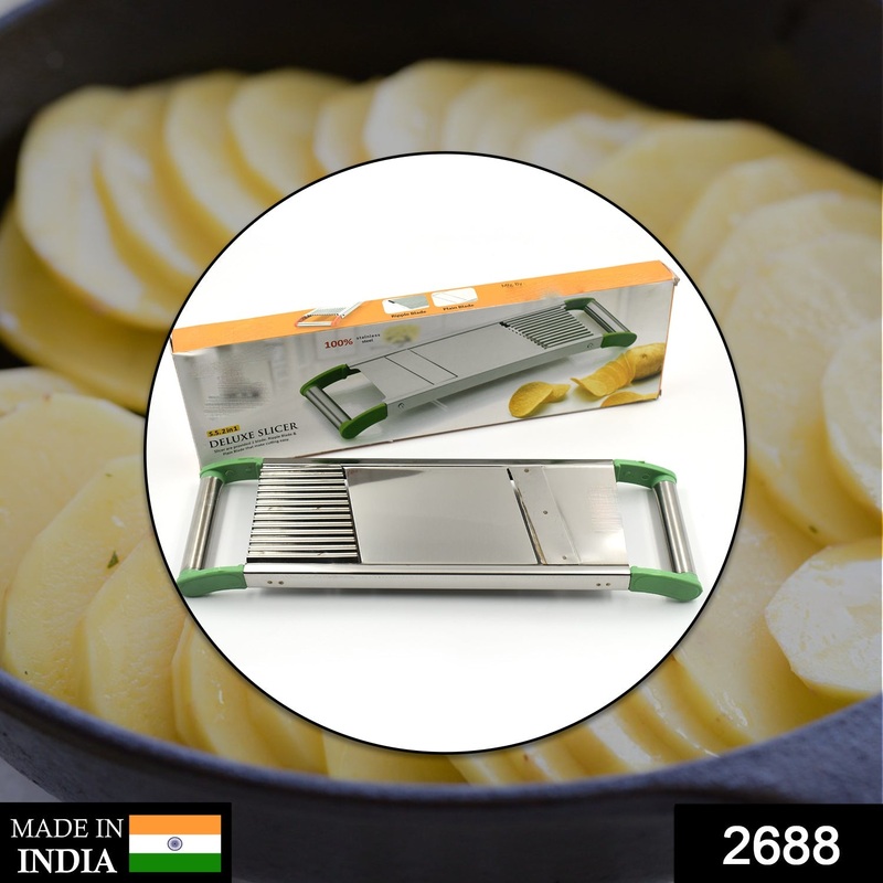 2688 2 in 1 Potato Slicer used in all kinds of household kitchen purposes for cutting and slicing of potatoes.