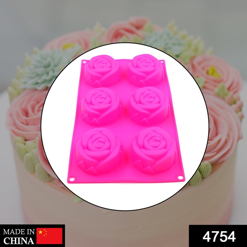 4754 6 Cavities Flower Silicone Food Grade Cake Mold