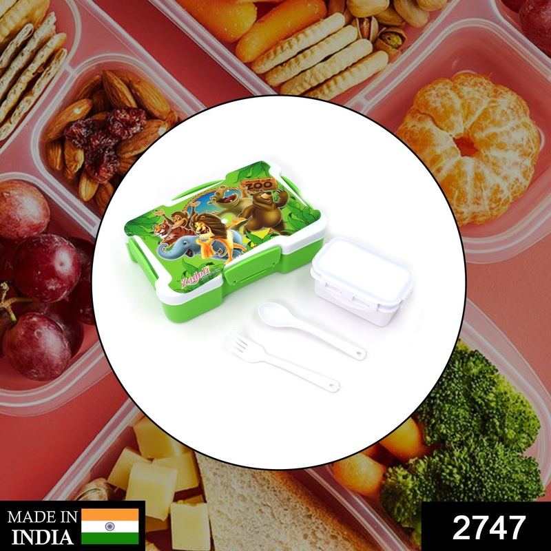 2747 Rect Shaped Lunch Box used by various types of peoples for storing their lunch and have a perfect hot meal at anywhere.