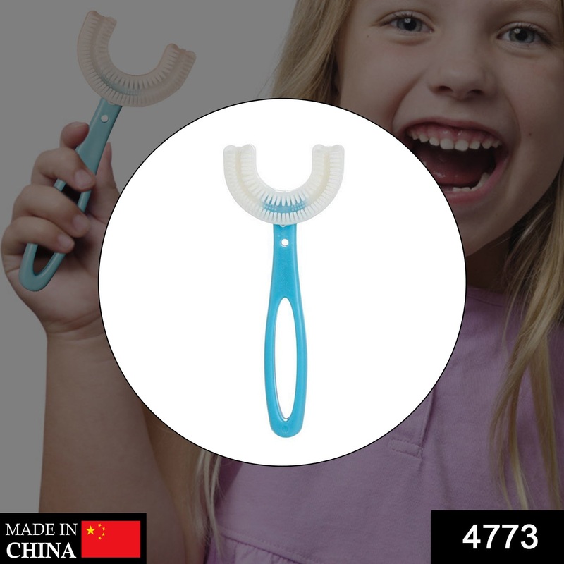 4773 Kids U Shaped Large Tooth Brush used in all kinds of household bathroom places for washing teeth of kids, toddlers and childrens easily and comfortably.