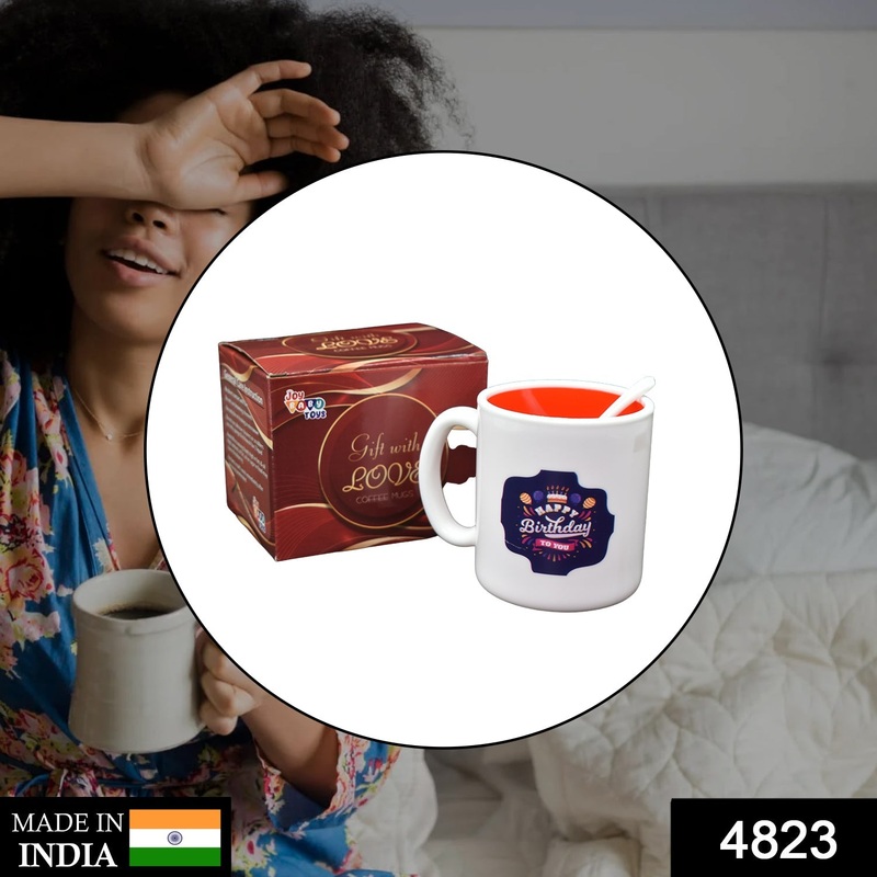 4823 HBD Coffee Mug used for drinking and taking coffees and some other beverages in all kinds of places etc.