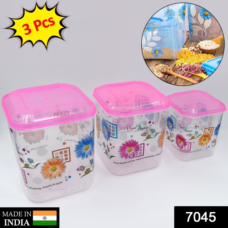 7045  3 Pc Square S Container Used For Storing Various Types Of Items And Stuffs.