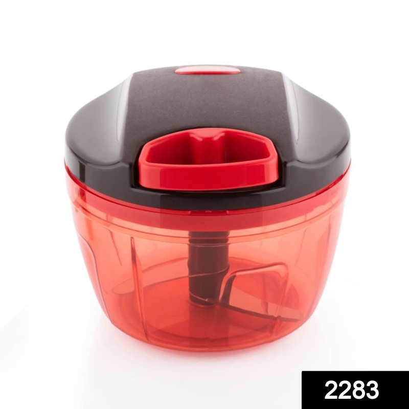 2283 Manual Mini Small Plastic Food Chopper With Extra Sharpe Blades (325 ml) (Multicolour)