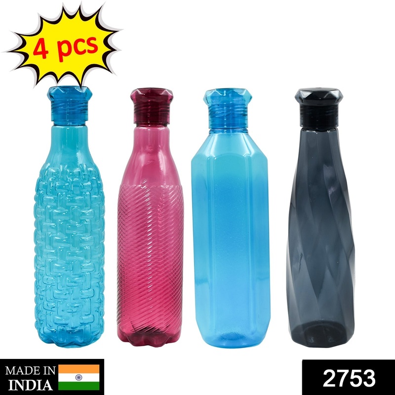 2753 4Pc Mix Design Bottle Used For Storing Water For Drinking Anywhere.