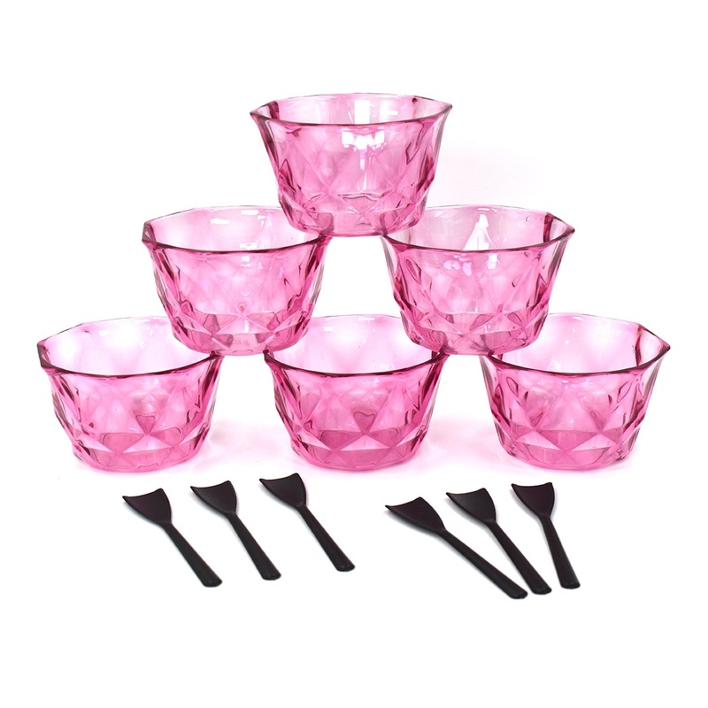 2764 6pc Diamond shape ice cream bowl set