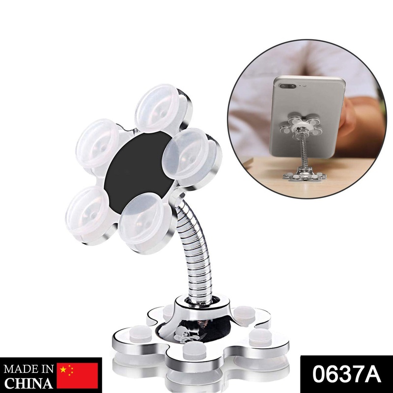 0637A Phone Holder, 360Rotatable Phone Stand Multi-Function Double-Sided Suction Cup Mobile Phone Holder