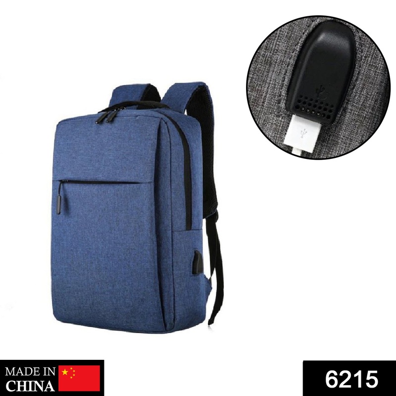 6215 BLUE TRAVEL LAPTOP BACKPACK WITH USB CHARGING PORT