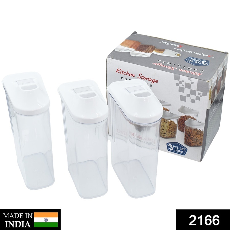 2166 Easy Flow Kitchen Container Jar Cereal Rice Pasta Grains Plastic Dispenser Storage Box