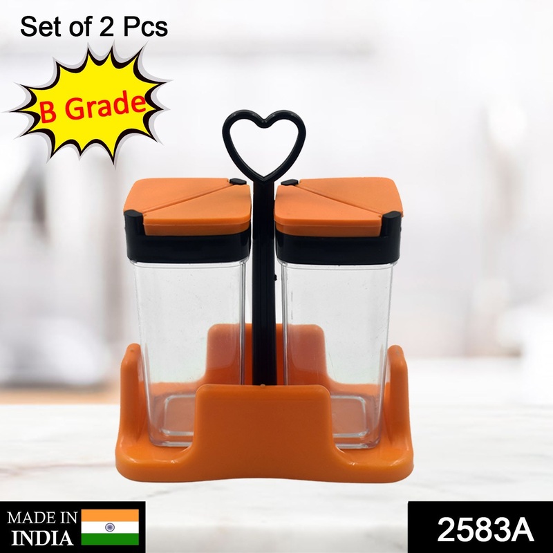2583A Multipurpose Spice Rack For kitchen Plastic Made set of 2 Jar