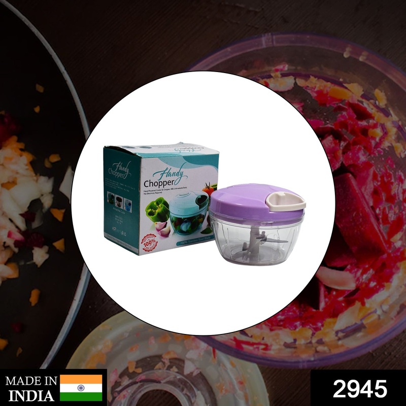 2945 3 BLADE MANUAL FOOD CHOPPER, COMPACT & POWERFUL HAND HELD VEGETABLE CHOPPER.