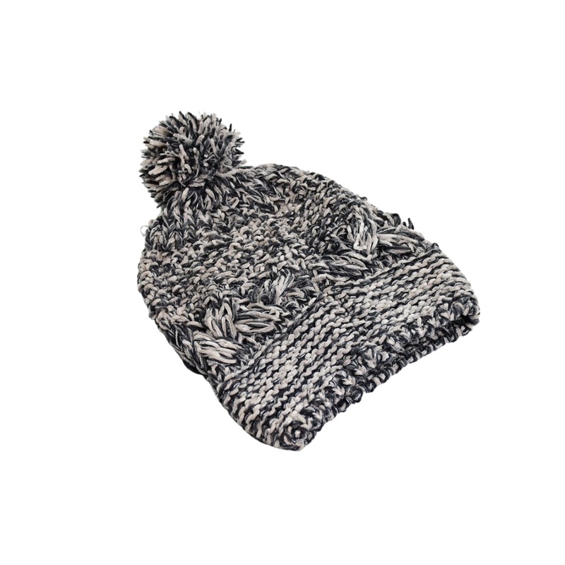 6337 Men’s and Women’s Skull Slouchy Winter Woolen Knitted Black Inside Fur Beanie Cap.