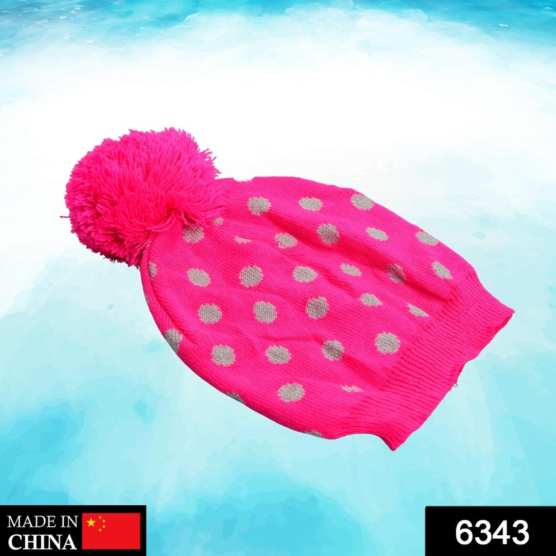 6343 Men’s and Women’s Skull Slouchy Winter Woolen Knitted Black Inside Fur Beanie Cap.
