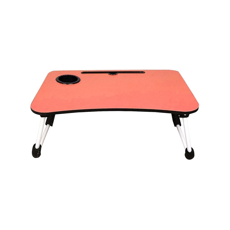 8033 Orange Multipurpose Foldable Laptop Table with Cup Holder (With Box)