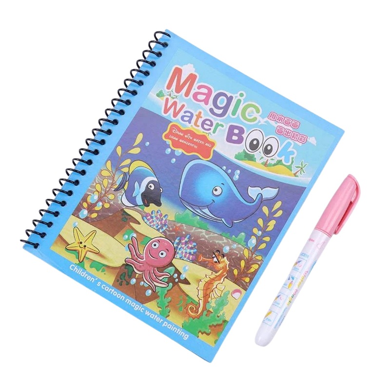 8091 Magic Water Quick Dry Book Water Coloring Book Doodle with Magic Pen Painting Board